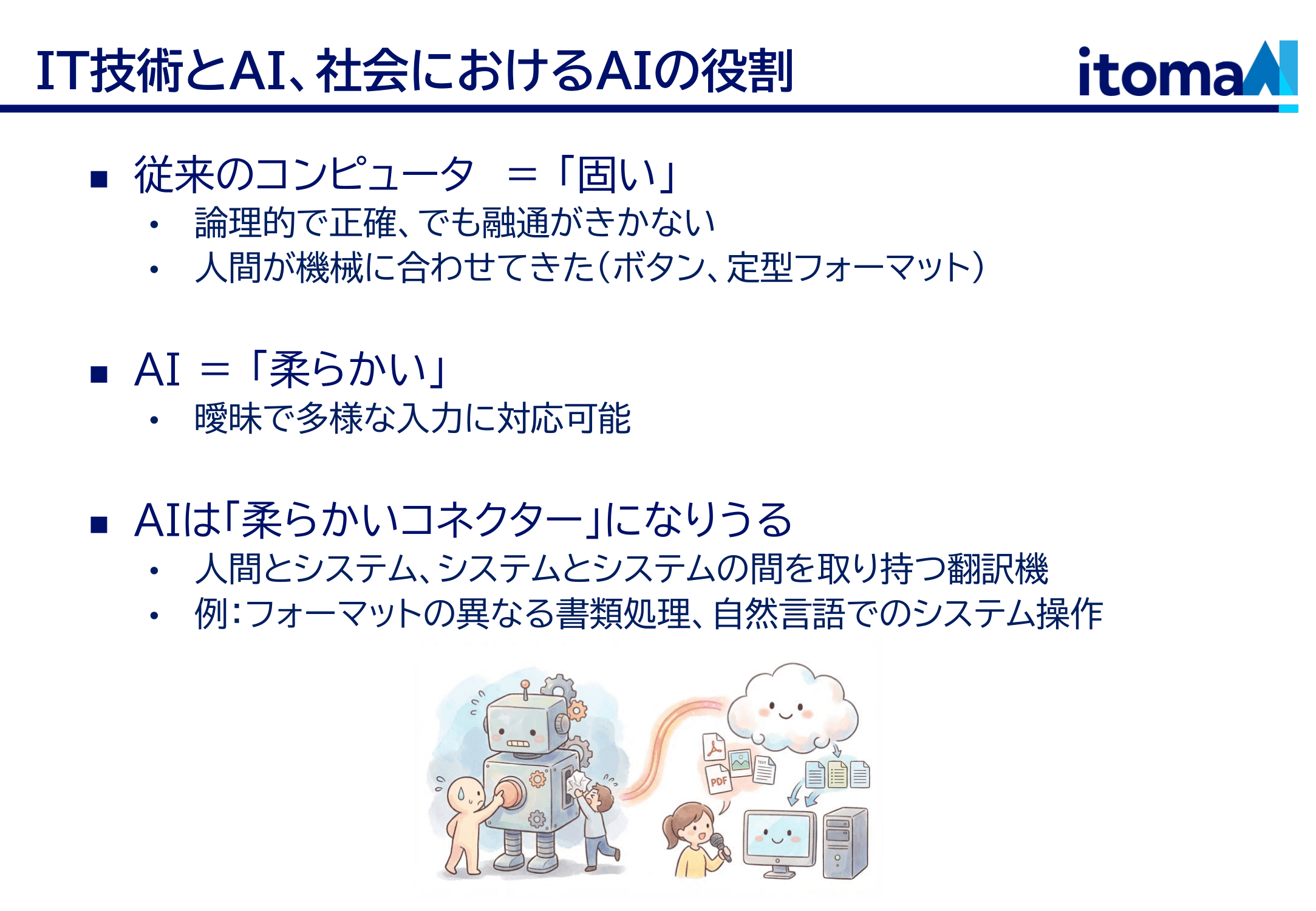 AIの特徴は「柔らかさ」